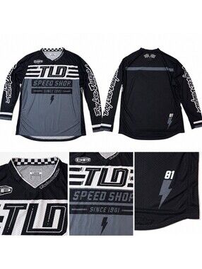 Troy Lee Designs TLD LS Jersey Black grey  Mens LG Shirt Racing